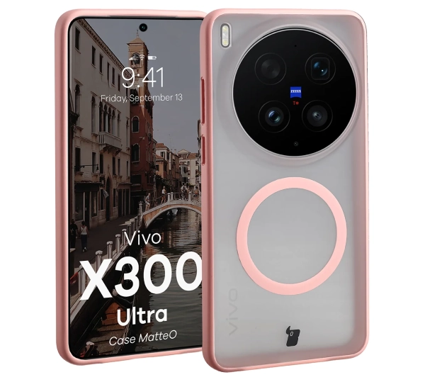 Bizon Case MatteO do Vivo X300 Ultra Jasnoróżowy