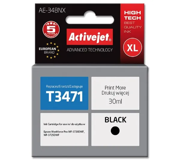 ActiveJet AE-34BNX (zamiennik 34XL T3471) Czarny 30 ml