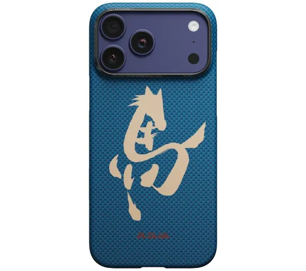 Pitaka Edge Case Ink Horse Painting do iPhone 17 Pro Max Niebieski