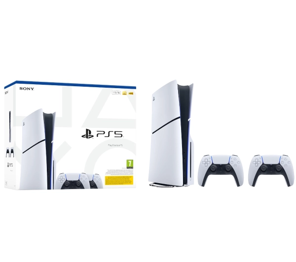 Sony PlayStation 5 Slim E Chassis (PS5) 1TB z napędem + Dodatkowy Pad Biały