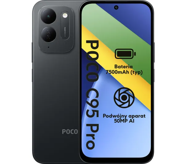 POCO C95 Pro 6/128GB Funkcje AI 6,9" 120Hz 50Mpix Czarny