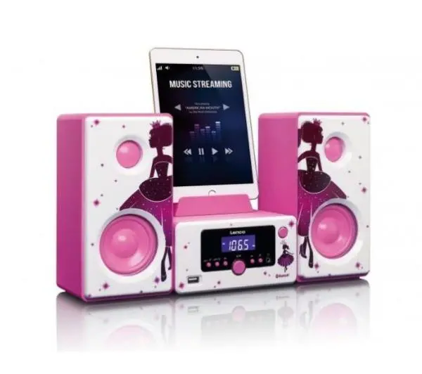 Lenco MC-020 10W Radio FM Biało-różowy - Kup na Raty - RRSO 0%