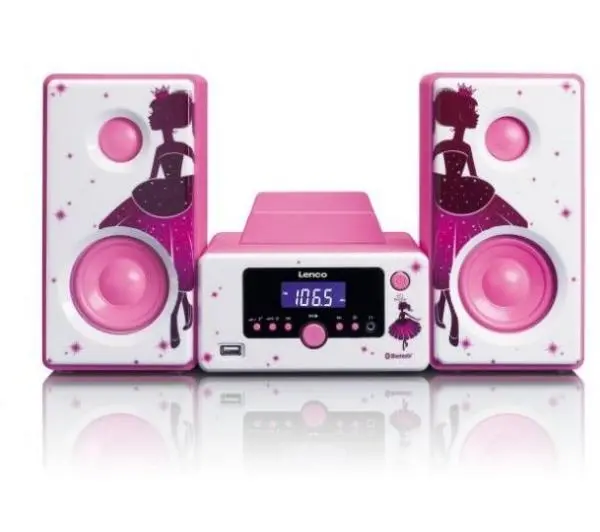 Lenco MC-020 10W Radio FM Biało-różowy - Kup na Raty - RRSO 0%