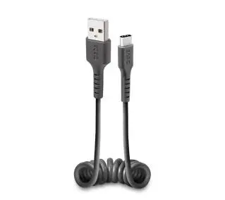SBS TECABLETYPCSK USB typ C spiralny 0,5m Czarny - ⚡ BESTSELLERY ⚡
