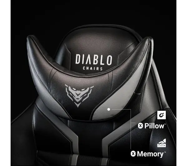 Diablo Chairs X-Ray 2.0 Normal Size Gamingowy do 136kg Skóra ECO Czarno-szary - Kup na Raty - RRSO 0%