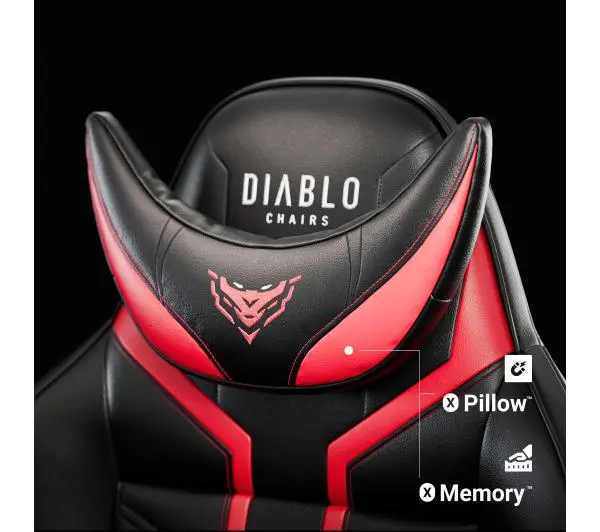 Diablo Chairs X-Ray 2.0 Normal Size Gamingowy do 136kg Skóra ECO Czarno-czerwony - Kup na Raty - RRSO 0%