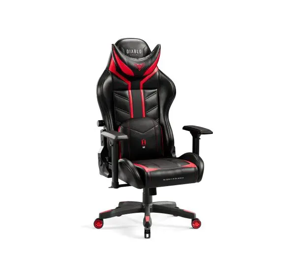 Diablo Chairs X-Ray 2.0 Normal Size Gamingowy do 136kg Skóra ECO Czarno-czerwony - Kup na Raty - RRSO 0%