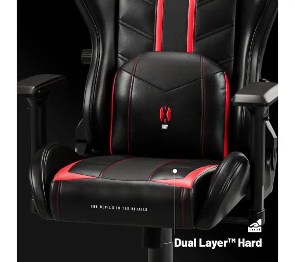 Diablo Chairs X-Ray 2.0 Normal Size Gamingowy do 136kg Skóra ECO Czarno-czerwony - Kup na Raty - RRSO 0%