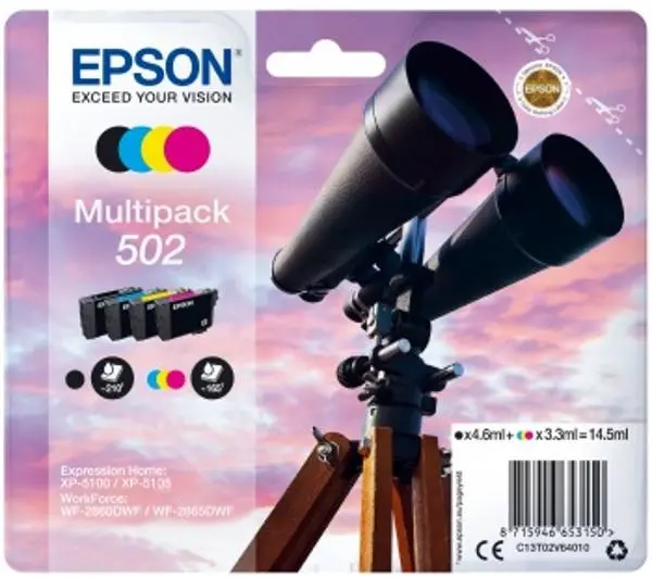 Epson 502 Multipack C13T02V64010 Cmyk 14,5 ml