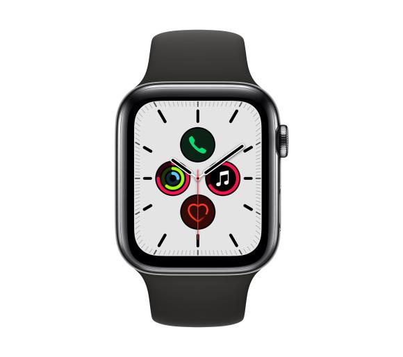 Apple Watch Series 5 44 mm GPS + Cellular Sport (czarny)
