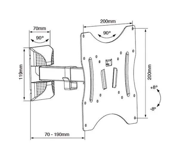 Techlink TWM202 od 17" do 42" Max 25kg