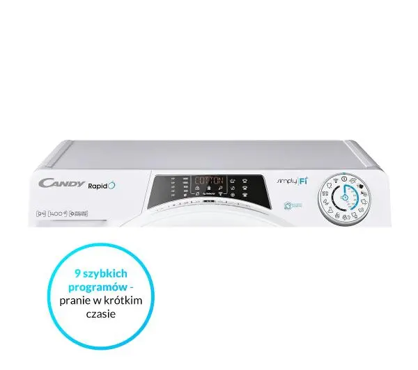 Candy RapidO RO 1496DWMT/1-S Slim 9kg 1400obr/min Zdalne sterowanie - Kup na Raty - RRSO 0%