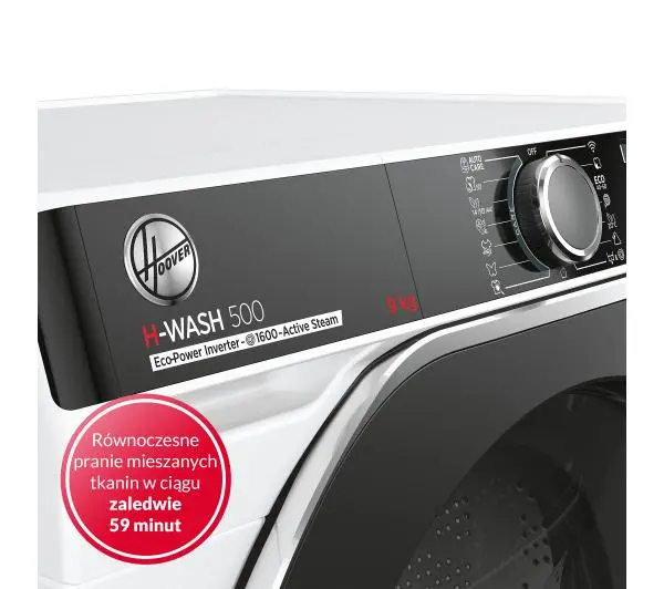 Hoover H-Wash 500 HWP 69AMBC/1-S Slim 9kg 1600obr/min Zdalne sterowanie - DRUGI -30%, ALBO 5-TY ZA 1ZŁ - Kup na Raty - RRSO 0%
