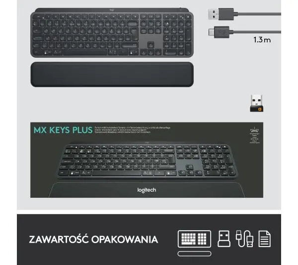 Logitech MX Keys Plus Grafitowy - Kup na Raty - RRSO 0%