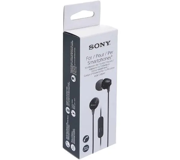 Sony MDR-EX15AP Dokanałowe Mikrofon Czarny - ⚡ BESTSELLERY ⚡