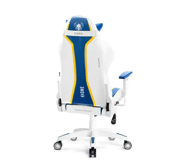Diablo Chairs X-One 2.0 Normal Size Gamingowy do 136kg Skóra ECO Tkanina Biało-niebieski - Kup na Raty - RRSO 0%