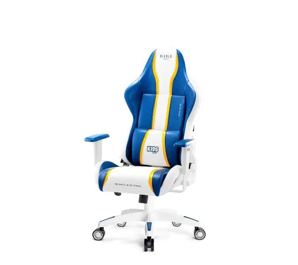 Diablo Chairs X-One 2.0 Kids Size Dla dzieci do 160kg Skóra ECO Tkanina Biało-niebieski