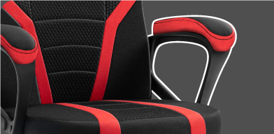 Podłokietniki 2D w Ranger 1.0 red Mesh