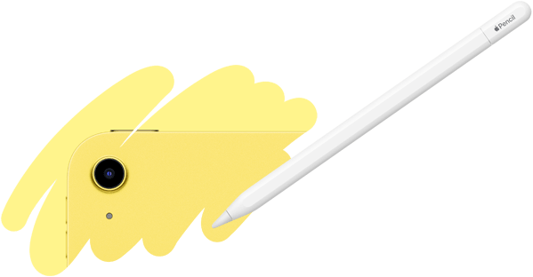 Задня камера iPad виходить із неправильного візерунка, намальованого Apple Pencil.