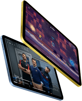Скріншот ігрового процесу та серіал «Тед Лассо» на Apple TV+ представлені на iPad
