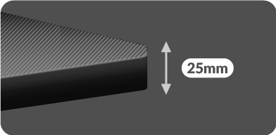 Grubość blatu biurka Hero 5.0 black