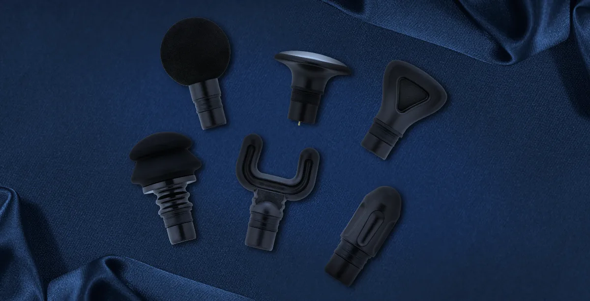 Комплект із 6 масажних головок: сферична, плоска, з повітряною подушкою, лопатева, L-подібна