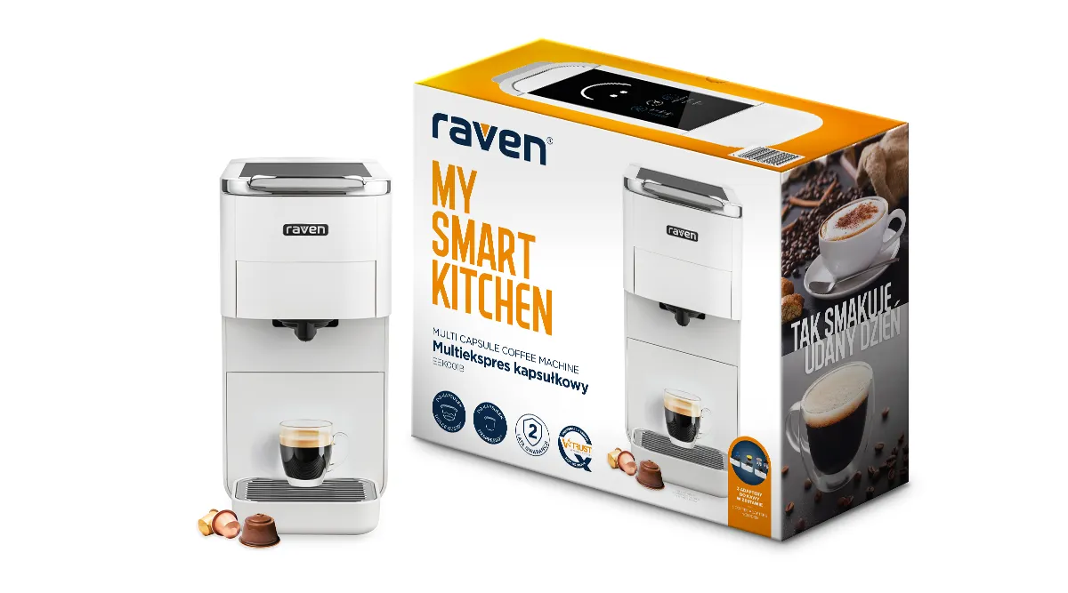 Raven EEK001B та упаковка пристрою на білому фоні