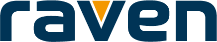 Логотип бренду Raven, темно-сині літери