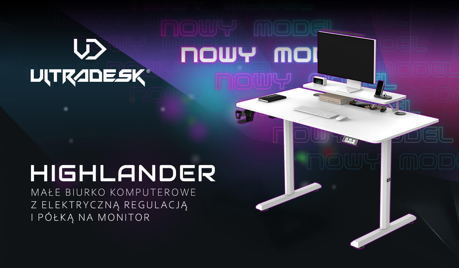 Білий комп'ютерний стіл