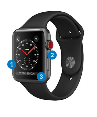 Smartwatch Apple Watch Series 3 38 mm GPS + Cellular Sport Czarny - Opinie,  Cena - RTV EURO AGD