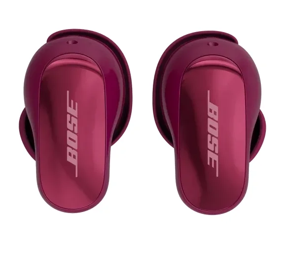 Два сливових навушники Bose QuietComfort Ultra Earbuds 2-го покоління, вид зверху