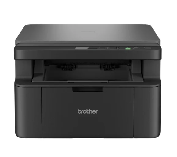 Багатофункціональний принтер Brother чорного кольору з панеллю керування та фронтальною подачею паперу