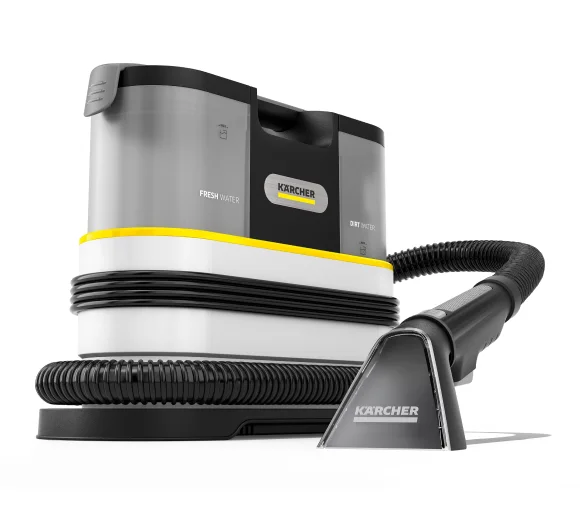 Знімок пилососа Karcher SE 2 Spot з прикріпленою насадкою для оббивки.