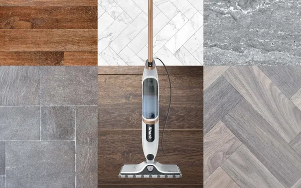 Парова швабра Shark S2001EU на тлі різних типів підлог